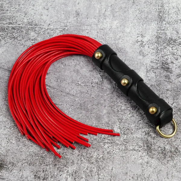Red Faux Leather Riding Crop 15" - Equestrian Whip & BDSM Training Tool