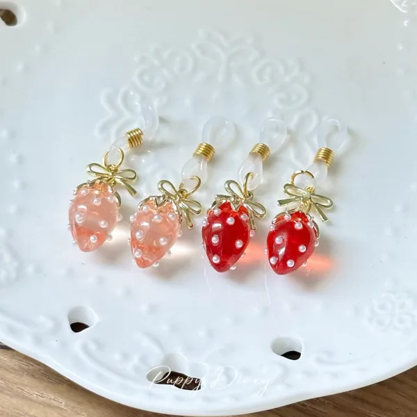 Cute Transparent Strawberry Nipple Clamp Accessory Set - 图片 3