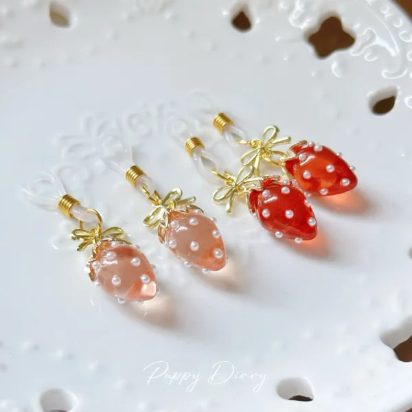 Cute Transparent Strawberry Nipple Clamp Accessory Set