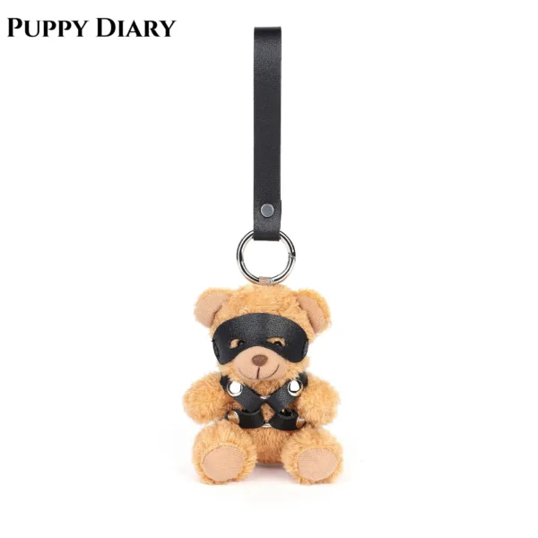 Bundle bear pendant keychain leather chain eye mask teddy bear couple gift